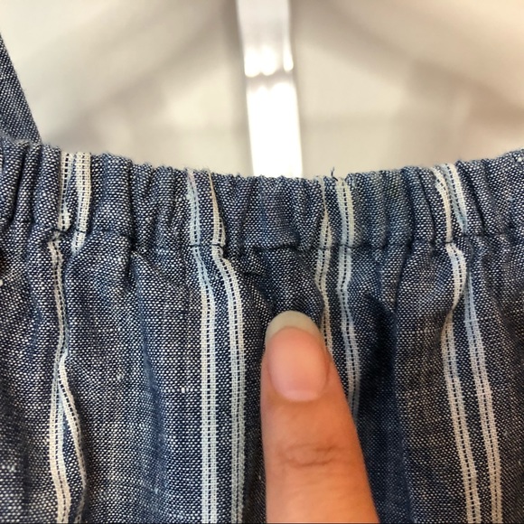 J Crew Factory Chambray Ruffle Neck Dress Small - Picture 5 of 8